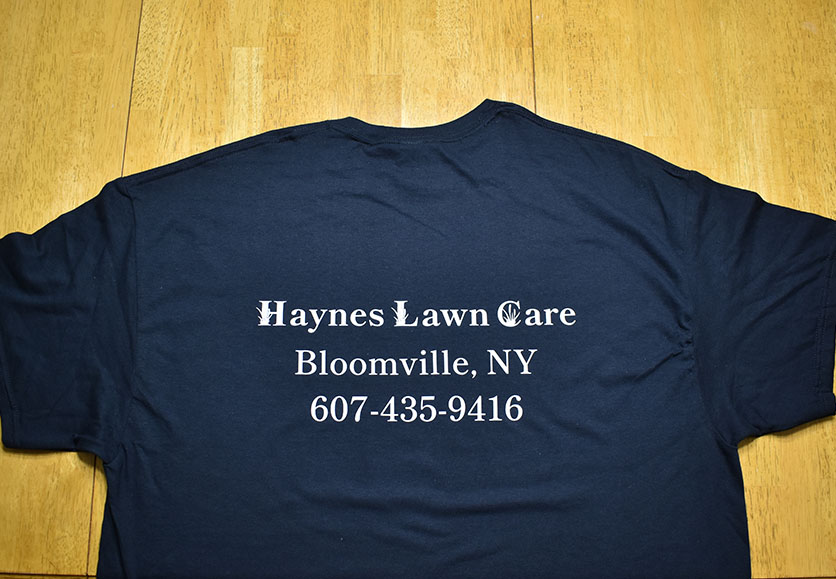 haynes lawn care black shirt back